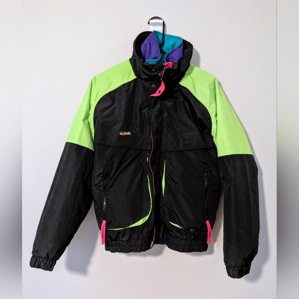 VINTAGE Columbia Jacket Mens Medium Black Powder Keg Interchange Thinsulate 90s